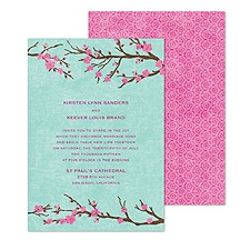 Cherry Blossoms Wedding Invitation