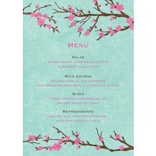 Cherry Blossoms Menu Card