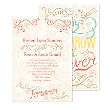 Vintage Promises Wedding Invitation