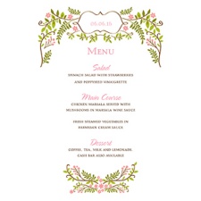 Floral Vine Menu Card