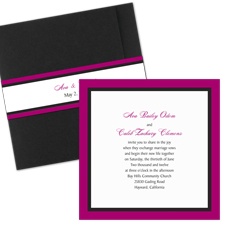 Bold Double Border Wedding Invitation with Pocket