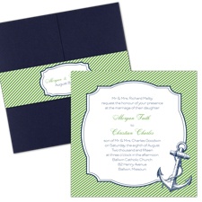 Nautical Nuptials Wedding Invitation with Pocket