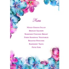 Watercolor Blossoms Menu Card
