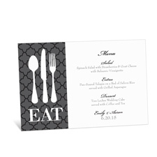 Time to Eat Menu Card - Black