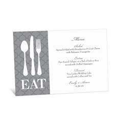 Time to Eat Menu Card - Pewter