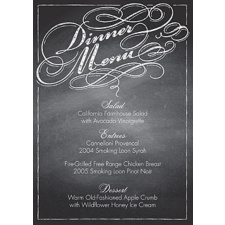 Chalkboard Style Menu Card