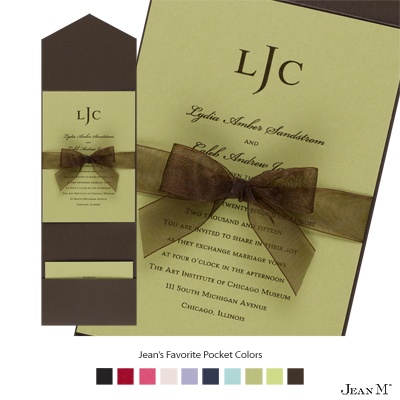 Olive Invitation Card with Pocket
