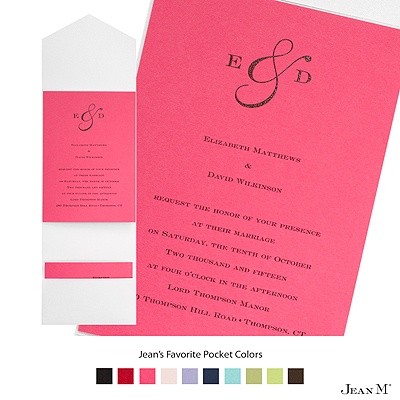 Fuchsia Invitation Card with Pocket