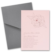 Princess Pink Wedding Invitation Card with Pocket