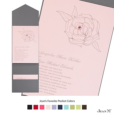 Princess Pink Invitation Card with Pocket