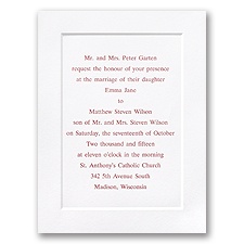 White Classic Panel Wedding Invitation