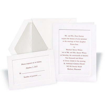 White Classic Panel Wedding Invitation