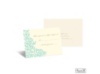 Vintage Damask Response Card and Envelope - Aqua