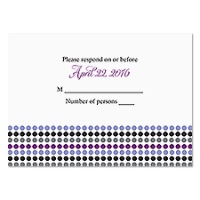 Dotted Stripes Response Card and Envelope - Orchid