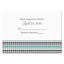 Dotted Stripes Response Card and Envelope - Stainless