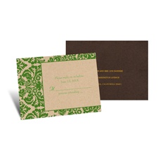 Rustic Damask Response Card and Envelope