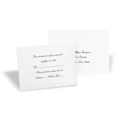 White Shimmer Response Card and Envelope