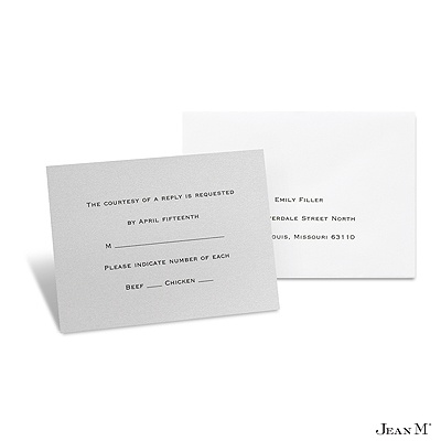 Silver Shimmer Response Card and Envelope