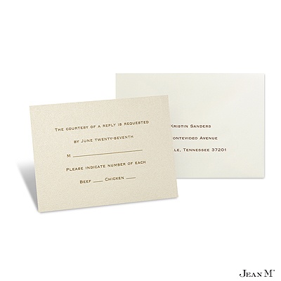 Champagne Shimmer Response Card and Envelope