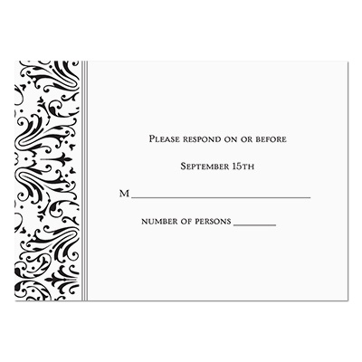 Elegant Filigree Response Card and Envelope