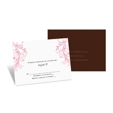 Layered Filigree Monogram Response Card and Envelope - Salmon