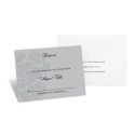 Two-Tone Damask Background Response Card and Envelope - Pewter