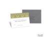 Two-Color Damask Response Card and Envelope - Pewter and Canary