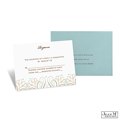 Mod Medallion Response Card and Envelope - Aqua