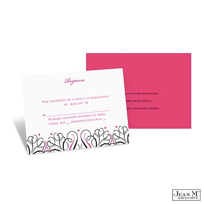 Mod Medallion Response Card and Envelope - Fuchsia