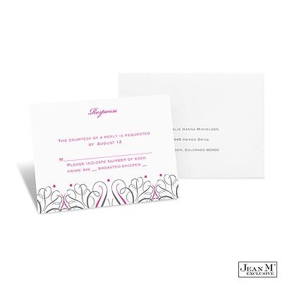 Mod Medallion Response Card and Envelope - White