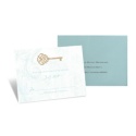 Key to My Heart Response Card and Envelope - Aqua