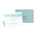 Blossoming Monogram Response Card and Envelope - Aqua