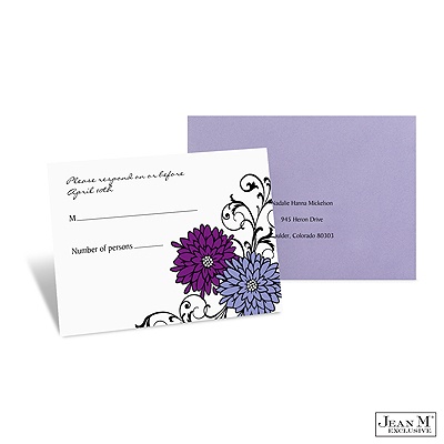 Retro Posies Response Card and Envelope - Grapevine