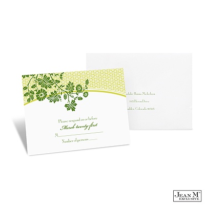 Garden Trellis Response Card and Envelope - Cloverleaf