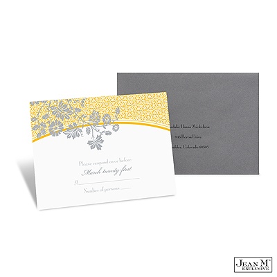 Garden Trellis Response Card and Envelope - Marigold