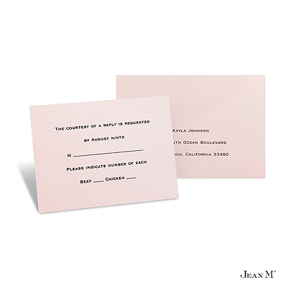 Princess Pink Response Card and Envelope