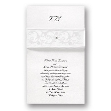 Pearlescent Band Wedding Invitation