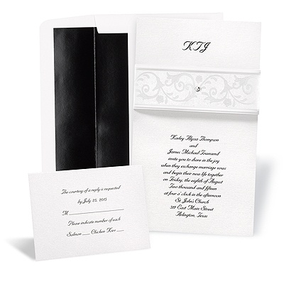 Pearlescent Band Wedding Invitation
