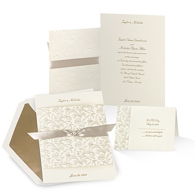 Shimmering Floral Wedding Invitation