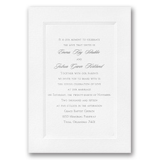 White Triple Frame Wedding Invitation