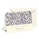 Vintage Damask Note Card and Envelope - Raisin