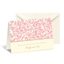 Vintage Damask Note Card and Envelope - Salmon
