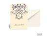 Vine Monogram Note Card and Envelope - Ecru