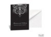 Damask Heart Note Card and Envelope - Black