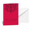 Damask Heart Note Card and Envelope - Velvet