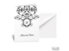 Vine Monogram Note Card and Envelope - White