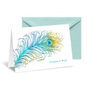 Peacock Feather Note Card and Envelope