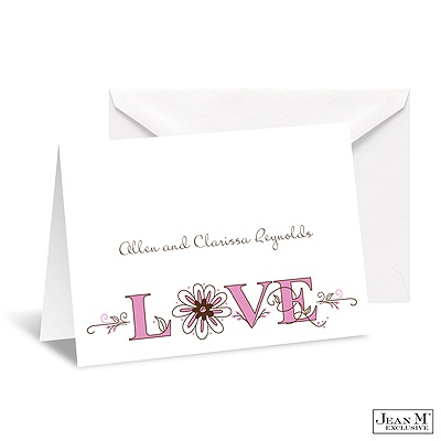 Artistic Poetry Note Card and Envelope - Bubble Gum