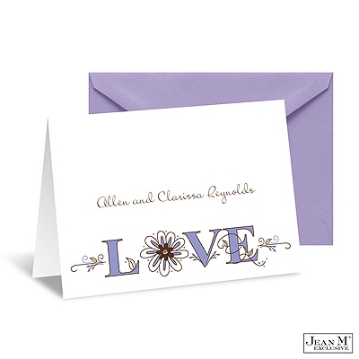 Artistic Poetry Note Card and Envelope - Orchid