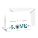 Artistic Poetry Note Card and Envelope - Peacock